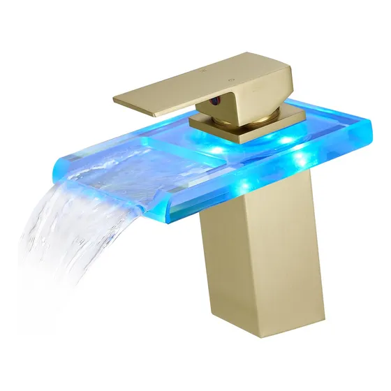 Grifo Lavabo Baño Luz Led 3 Color Cambiante Cascada Caño Un