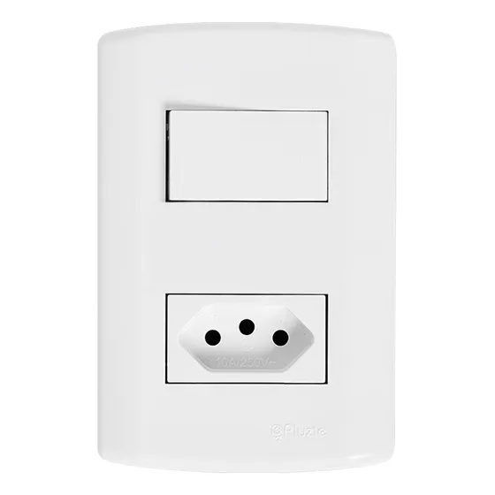 Interruptor 1 Tecla Paralelo Three Way + Tomada 20a Pluzie