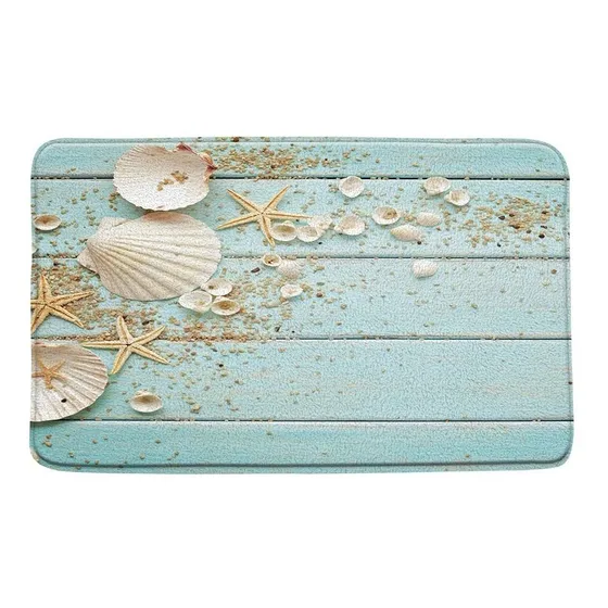 Espuma Viscoelastica Microfibra Alfombra Baño Concha Playa X