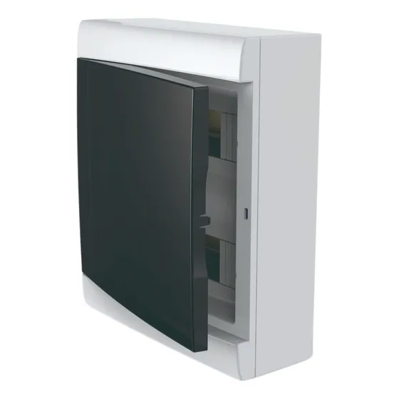 Caja Din Pvc 24 Polos Exterior Ip65 Gris Puerta Fume