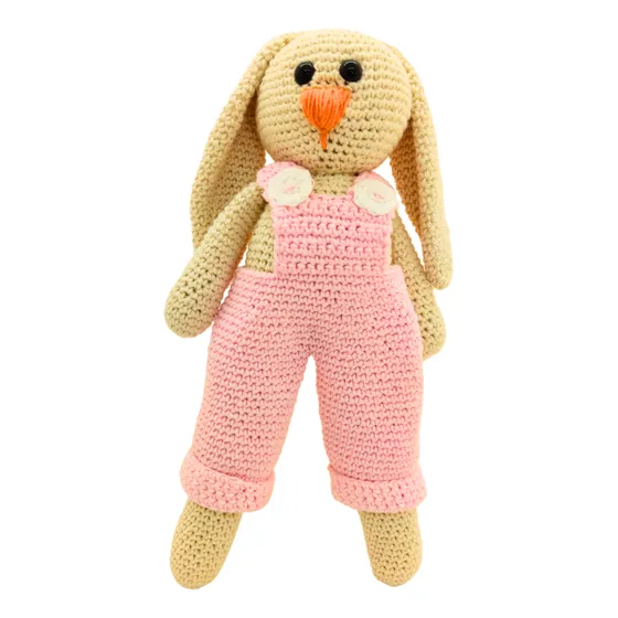 Conejo Amigurumi Tejido Crochet Juguete Sensorial De Apego