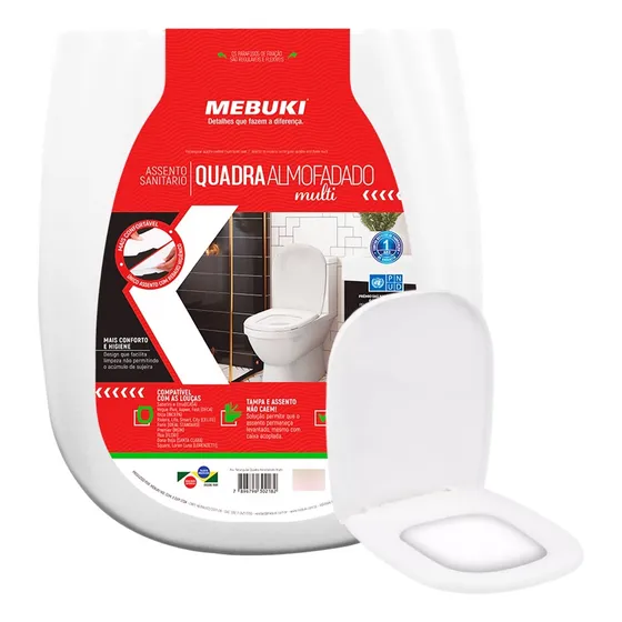 Assento Almofadado Retangular Vogue Plus Deca 1.6gpf 6.0lpf