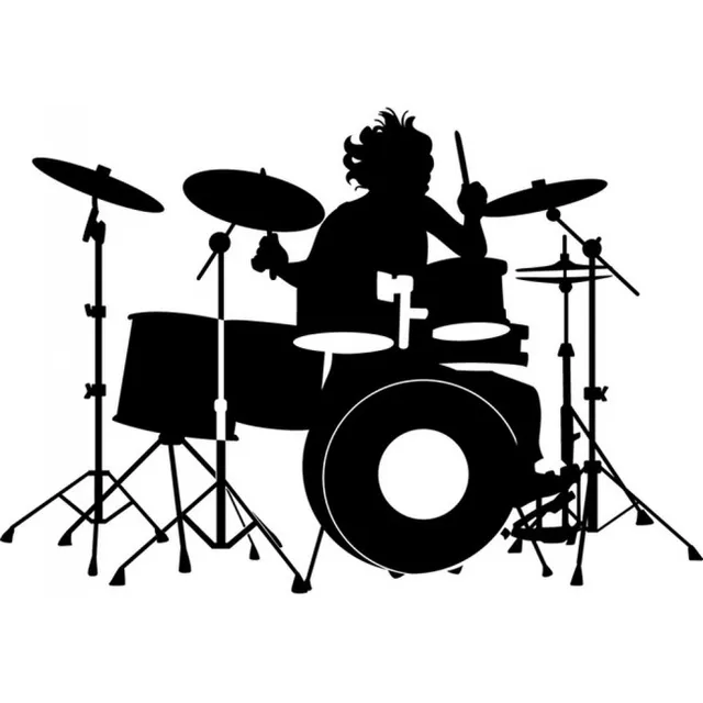 Drum Set Rock Band Music Vinilo Decorativo Ws-17809