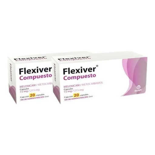 Dos Flexiver Meloxicam Y Metocarbamol 20tabs