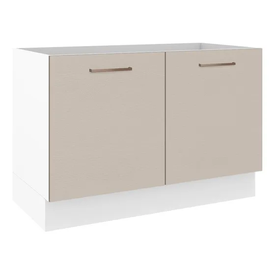 Gabinete Bajo Cocina Madesa Agata 120cm Sin Encimera Color Blanco/Crema