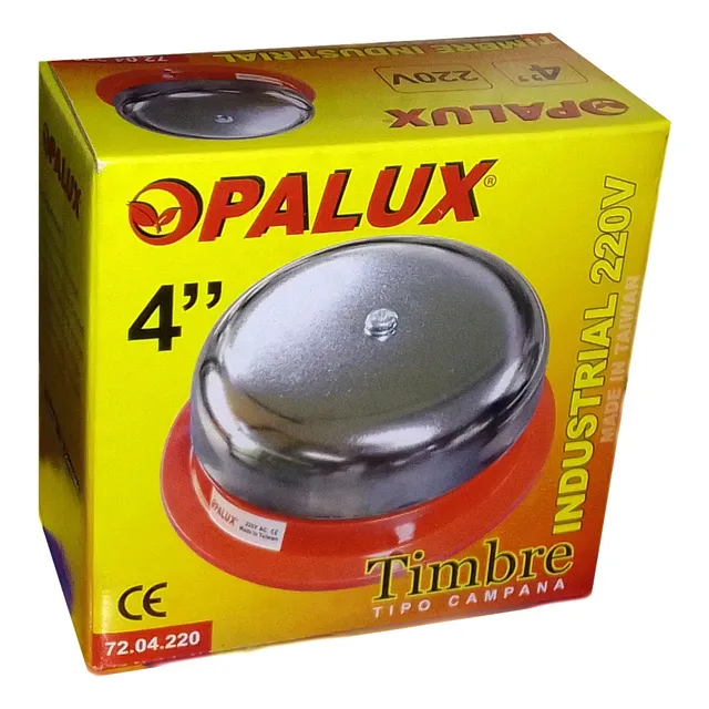 Timbre Campana Industrial - Opalux - 4 Pulgadas - 220vac Color Plateado