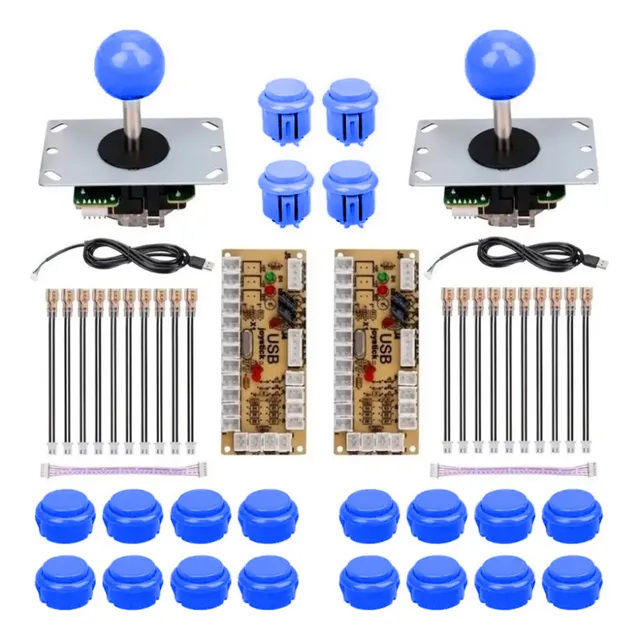 Kit 2 Jugadores Arcade Mame Bartop Consola Palanca Botones