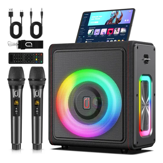 Jyx Ms75 Bocina Karaoke Portátil, Bt 5.3, 2 Micrófonos