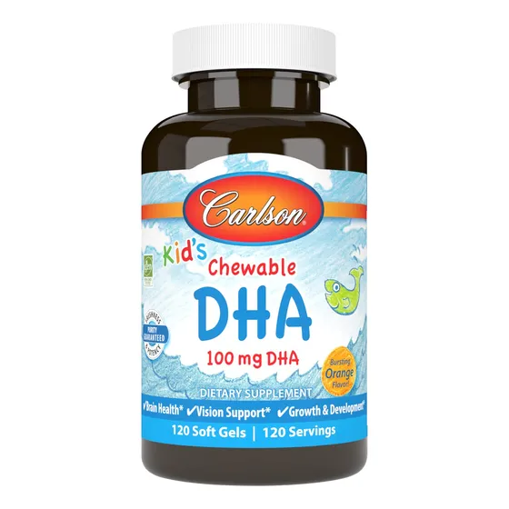 Carlson - Dha Masticable Para Niños, 100 Mg De Dha, Salud Ce