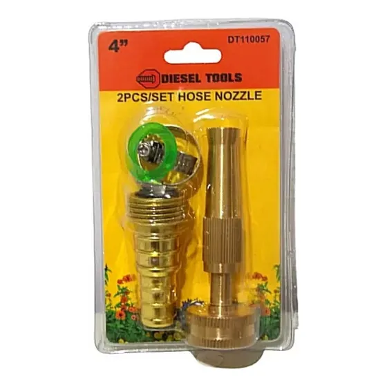 Set Boquilla Pico Bronce Para Manguera Riego 4 PuLG