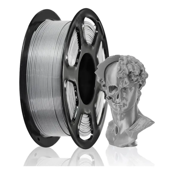 Filamento Pla De Alta Velocidad Para Impresión 3d 1.75mm 1kg Color Gris Plata