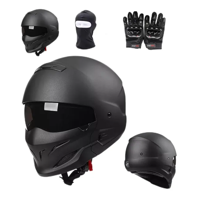 Dot Casco De Moto Retro, Samurai Scorpion Casco +mask+golves