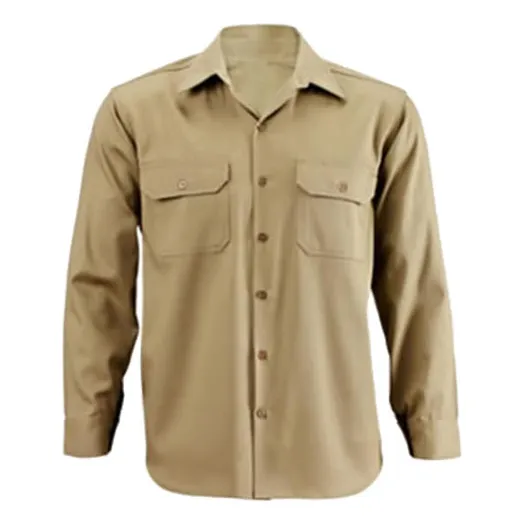 Camisa De Trabajo Drill Mangas Largas De Color Beige