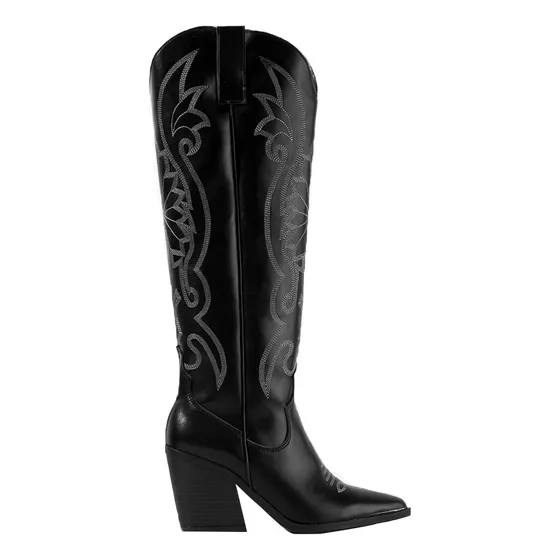 Bota Vaquera Tacón Moda 6.5cm Para Mujer Walki Romina