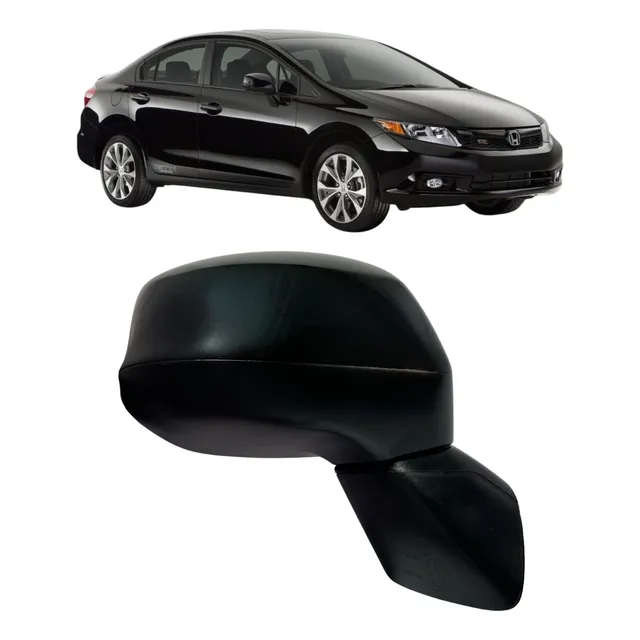Retrovisor Honda Civic Elétrico 3 Fios 2015 S/seta Preta Ld