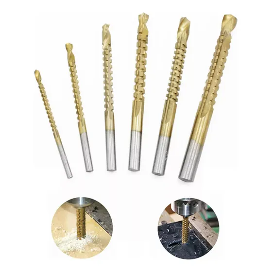 Set 6 Brocas Terraja Macho Madera Perfora Y Hace Hilo 3-8mm