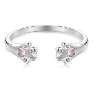 Anillo Ajustable Huellitas De Gato Gatito 100% Plata S925 Anillo Ajustable Huellitas De Gato Gatito 100% Plata S925