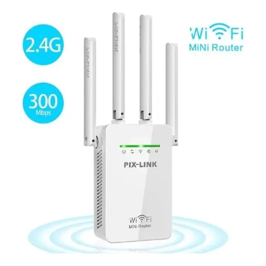 Repetidor Wi Fi Pix Link Amplificador 4 Antenas 300 Mbps