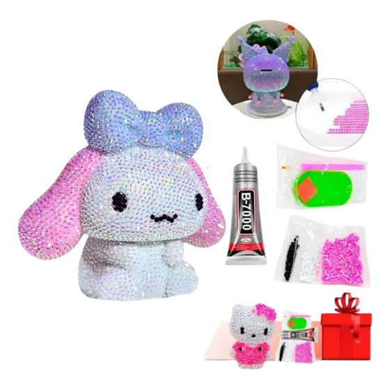 Pintura Diamante 3d Alcancía Personaje Sanrio Mediano 13cm