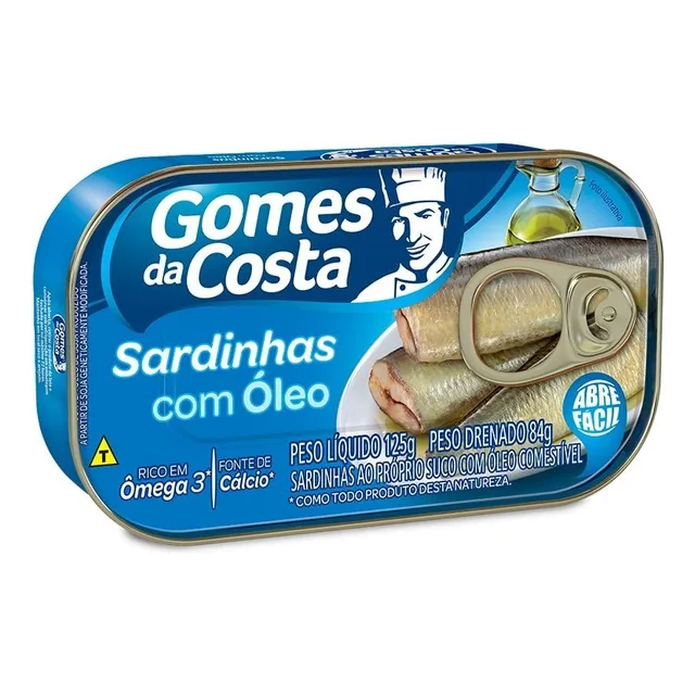Sardinha Gomes Da Costa Com Óleo 125g Embalagem Com 50 Unida