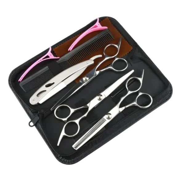 Tijeras De Peluqueria Profesional Set X3 Con Estuche 