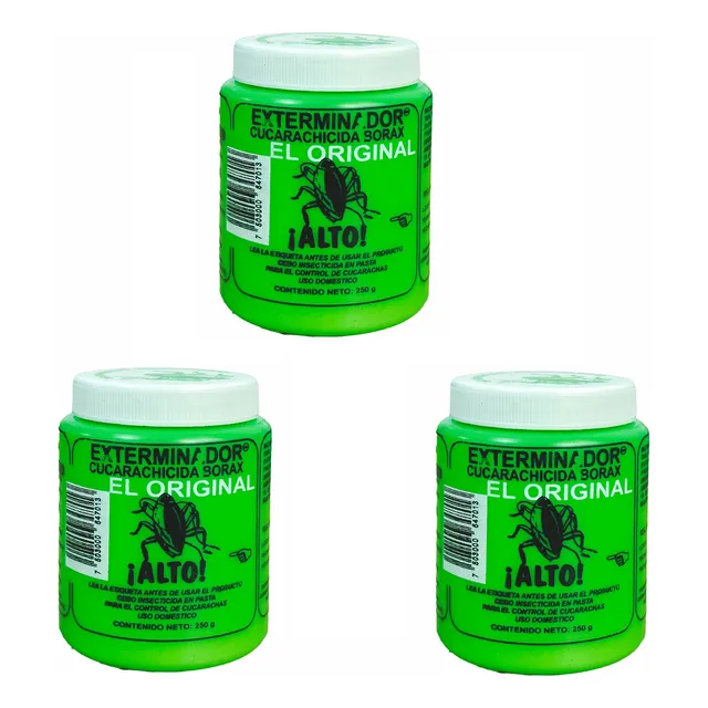 Pack 3 Exterminador Cucarachicida En Pasta Borax