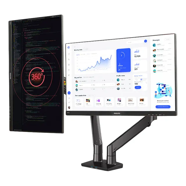 Brazo Soporte Teros Te-7114 Para 2 Monitores De 22  A 32 