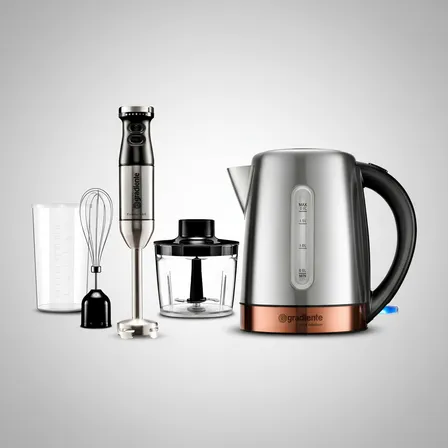 Chaleira Elétrica Térmica Inox Gradiente 127v + Mixer Inox Cobre 127v