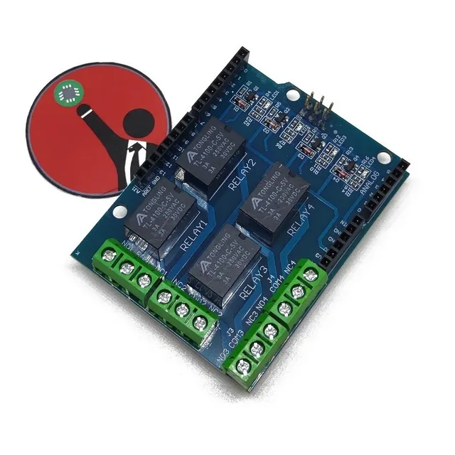 Shield Rele Relay De 4 Canales 250v 3amp Arduino