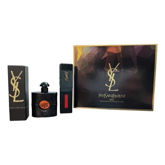 Set De Regalo 3 En 1 Yves Saint Laurent Labiales Y Perfume.