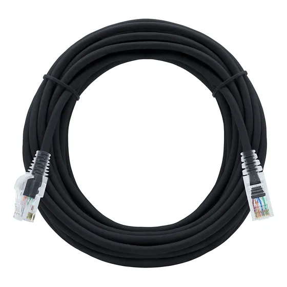 Cabo Ethernet Patch Cord Roteador Cat6 Preto 10 Metros