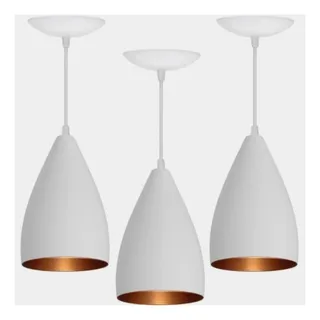 Kit 3 Branco E Cobre Luminårias Vegas Para Decoração Casa Kit 3 Branco E Cobre Luminårias Vegas Para Decoração Casa