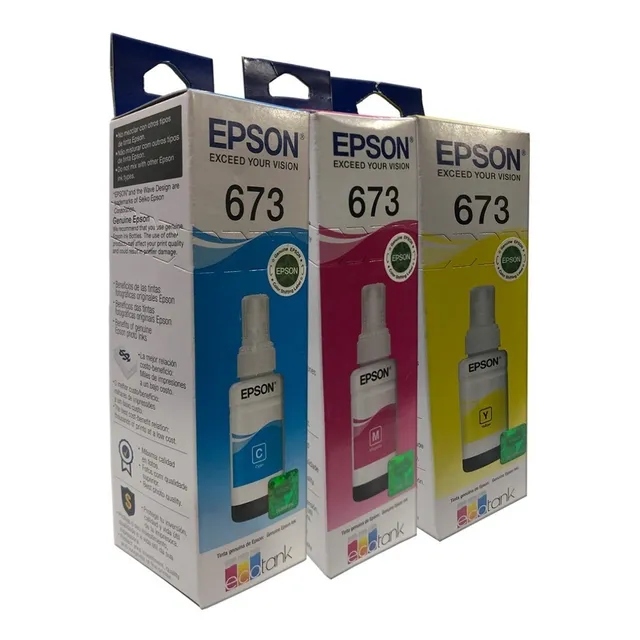 Combo 3 Tintas Epson Original T673 L800 L805 L810 L850 L1800