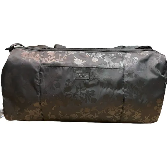 Montura negra para bolso Victoria's Secret, color negro, correa de hombro negra, diseño de tela, flores