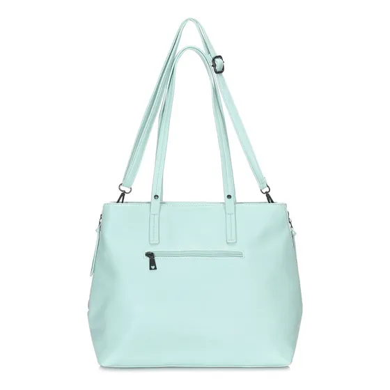 Cartera Las Oreiro 18375 Acabado De Los Herrajes Níquel Color Celeste Correa De Hombro Celeste Diseño De La Tela Lisa