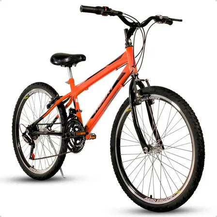 Bicicleta Aro 24 Infantil Menino Menina 18v Volt Husky Cor Laranja Tamanho Do Quadro 24