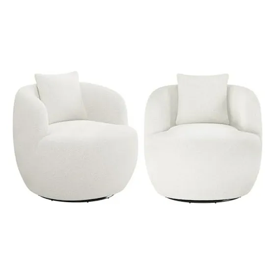 Sillón Giratorio Redondo Moderno, Cómodo Para Sala Estar [bl