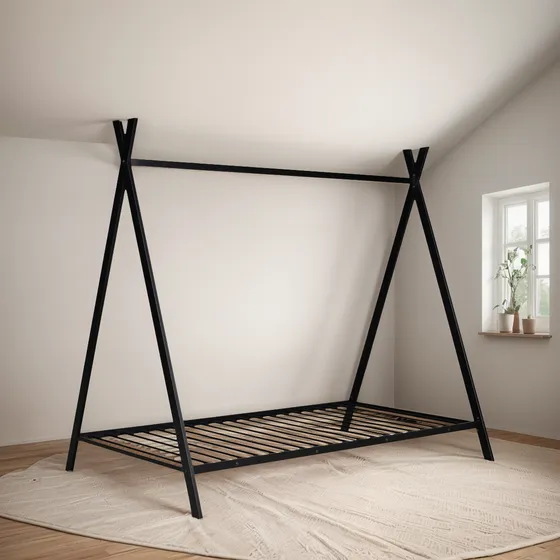 Cama 1 Plaza Hierro Niños Juego Indio Reforzada Herrería Ar