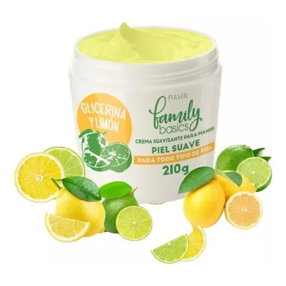 Crema Fuller Glicerina Y Limón Family Basics 210gr