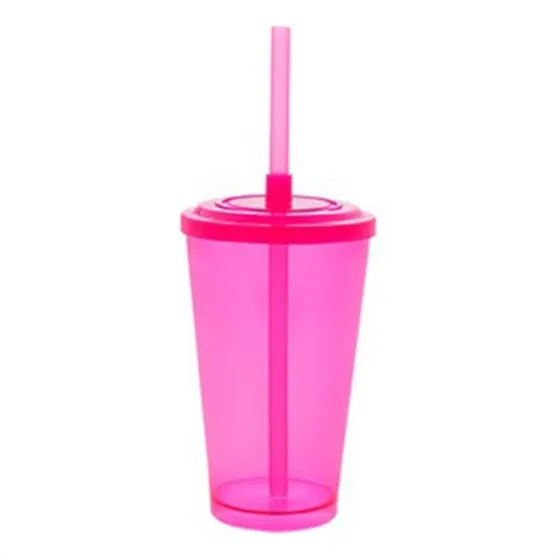 10 Copo Acrílico Caldereta 500ml Tampa Canudo Lembrancinha