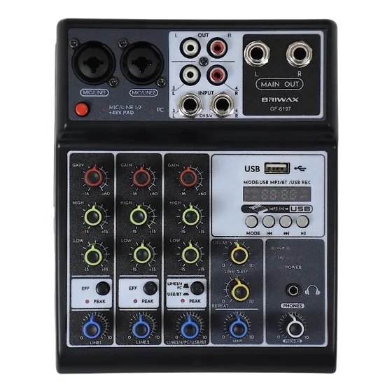 Console Mesa Som Profissional 4 Canais Gravação Computador