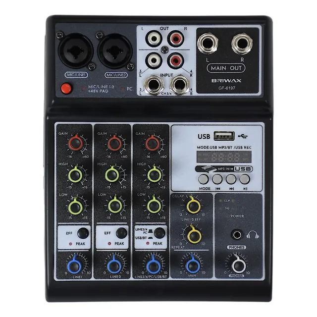 Console Mesa Som Profissional 4 Canais Gravação Computador