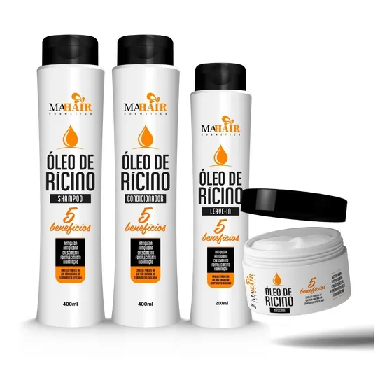 Kit Capilar Óleo De Rícino Mahair - 4 Itens