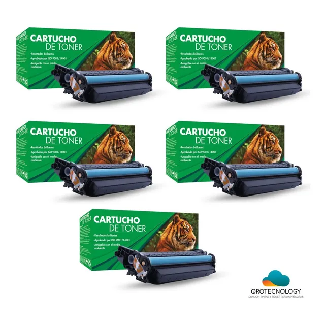Pack 5 Toner 87a / Cf287a Compatible M506n / M506dn / M506x Negro