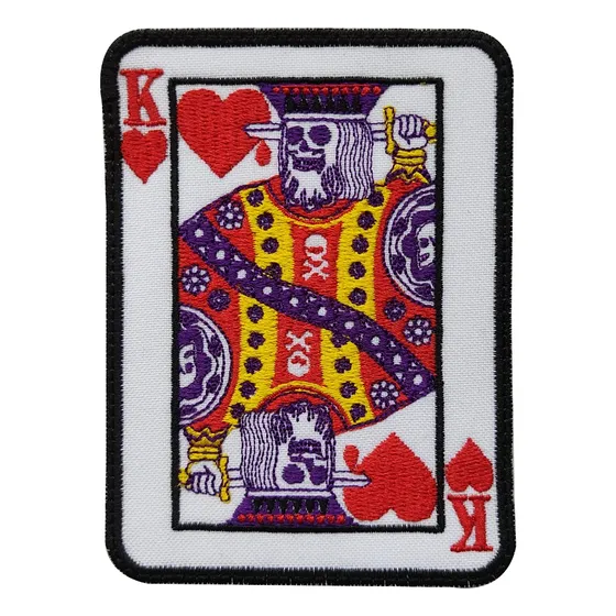 Parche Bordado Naipe Poker Carta K Barajas Picas Rey Corazon