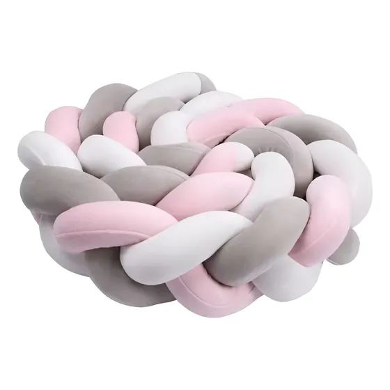 Trenza Cojin De Seguridad Para Cuna Bebe 3 Metros Protección Color Rosa