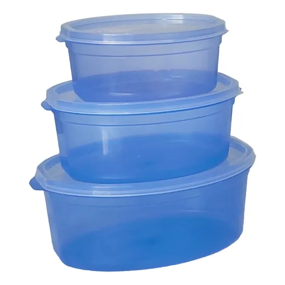 Kit Potes Plastico Herméticos 6 Unidades Freezer Microondas
