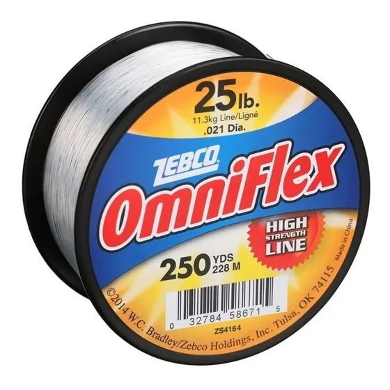 Línea Pesca Monofilamento Sedal Zebco Omniflex 25lb 228m Color Blanco