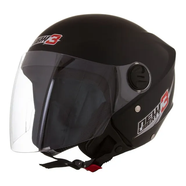 Casco Abierto Con Visor New Liberty Three Negro Mate Tall 58