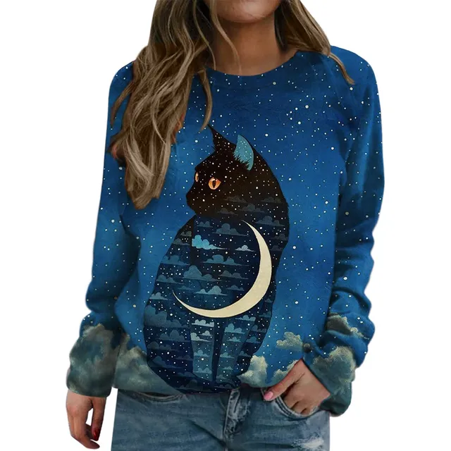 Blusa Manga Larga Estampada Sudadera Informal Jersey Para